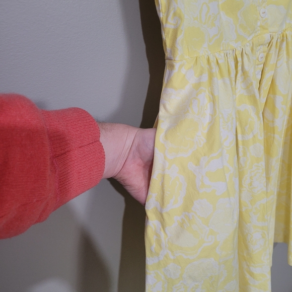 1980s Lilly Pulitzer yellow floral dress Vintage Cotton Dresa - Picture 8 of 14
